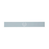 Eenvoudig Licht Wintergrijs Blauw Monogram Uitnodigingen Wikkel (Vlak)