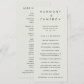 Eenvoudig lichtbeige bruiloft programmakaart (Voorkant / Achterkant)