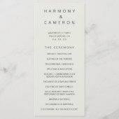 Eenvoudig lichtbeige bruiloft programmakaart (Voorkant)