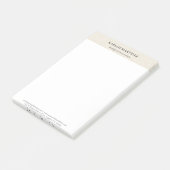 Eenvoudig lichtbeige linnen zwarte typografie post-it® notes (Schuin)