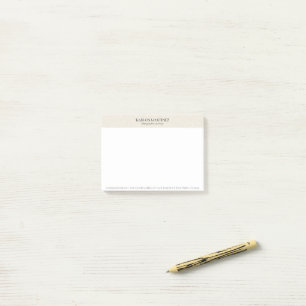 Eenvoudig lichtbeige linnen zwarte typografie post-it® notes
