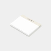 Eenvoudig lichtbeige linnen zwarte typografie post-it® notes (Schuin)