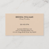 Eenvoudig lichtbeige Visitekaartje (Achterkant)