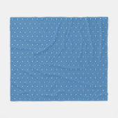 Eenvoudig Lichtblauw en Cream Polka Dot Patroon Fleece Deken (Voorkant (Horizontaal))