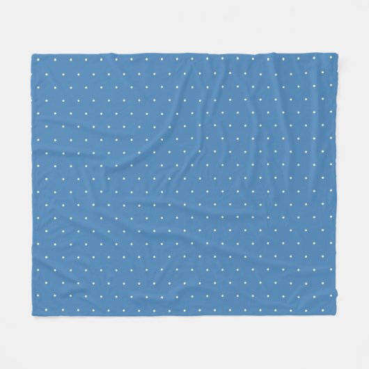 Eenvoudig Lichtblauw en Cream Polka Dot Patroon Fleece Deken (Voorkant (Horizontaal))
