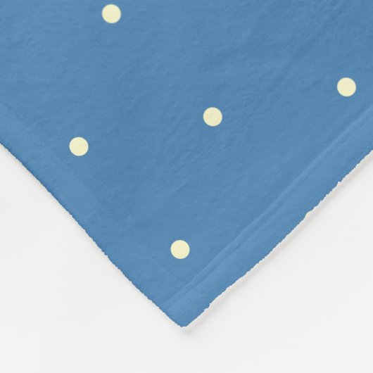Eenvoudig Lichtblauw en Cream Polka Dot Patroon Fleece Deken (Hoek)