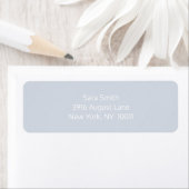 Eenvoudig lichtblauw en wit etiket van het terugke (Insitu)