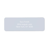 Eenvoudig lichtblauw en wit etiket van het terugke (Voorkant)