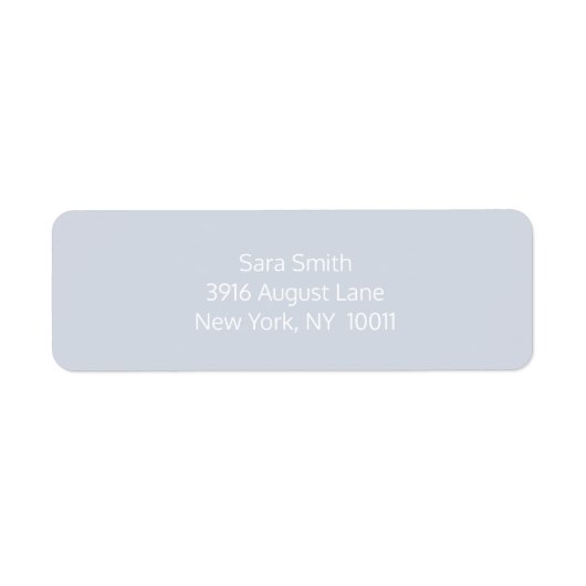 Eenvoudig lichtblauw en wit etiket van het terugke (Voorkant)