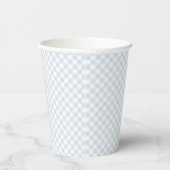 Eenvoudig lichtblauw gingham baby shower papieren bekers (Rechts)