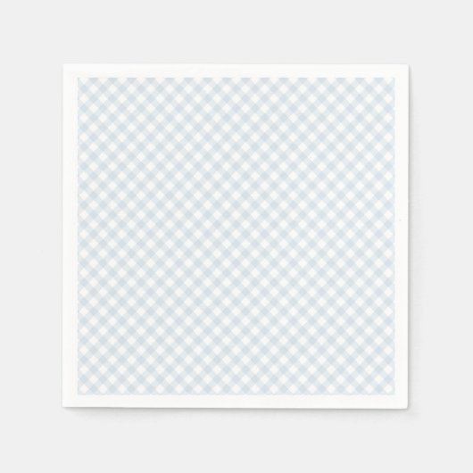 Eenvoudig lichtblauw gingham baby shower servet (Voorkant)