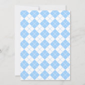 Eenvoudig Lichtblauw Gingham Plaid Boy Baby shower Kaart (Achterkant)