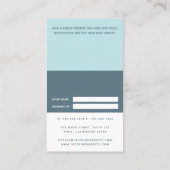 Eenvoudig lichtblauw, modern aanbevelingskaartje (Achterkant)