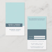 Eenvoudig lichtblauw, modern aanbevelingskaartje (Voorkant / Achterkant)