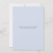 Eenvoudig lichtblauw modern script foto-bruiloft save the date (Achterkant)