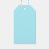 Eenvoudig lichtblauw monogram cadeaulabel (Achterkant)