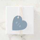 Eenvoudig lichtblauw monogram Initialen hart Bedankjes Labels (In situ)