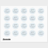 Eenvoudig lichtblauw script retouradres ronde sticker (Vel)