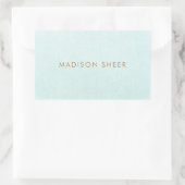 Eenvoudig, lichtblauw, stijlvol minimalistisch rechthoekige sticker (Tas)