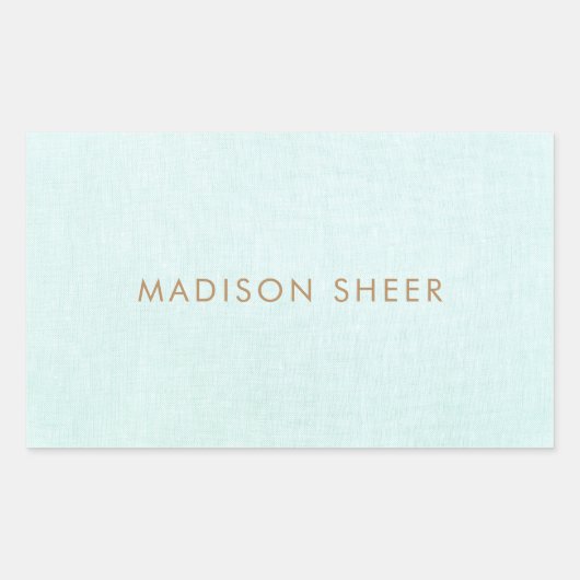 Eenvoudig, lichtblauw, stijlvol minimalistisch rechthoekige sticker (Voorkant)