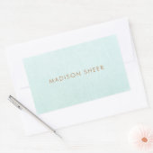 Eenvoudig, lichtblauw, stijlvol minimalistisch rechthoekige sticker (Envelop)