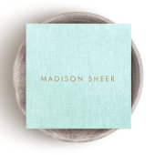 Eenvoudig, lichtblauw, stijlvol minimalistisch vierkante visitekaartje