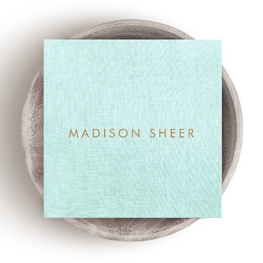 Eenvoudig, lichtblauw, stijlvol minimalistisch vierkante visitekaartje