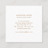 Eenvoudig, lichtblauw, stijlvol minimalistisch vierkante visitekaartje (Achterkant)