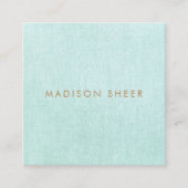 Eenvoudig, lichtblauw, stijlvol minimalistisch vierkante visitekaartje (Voorkant)