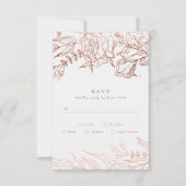 Eenvoudig lichte Roos grijs kopersband RSVP Kaartje (Voorkant)