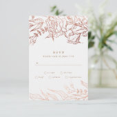 Eenvoudig lichte Roos grijs kopersband RSVP Kaartje (Staand voorkant)