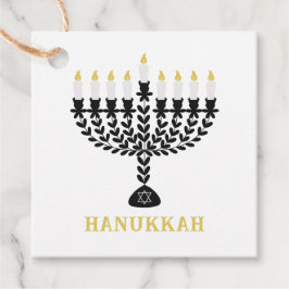 Eenvoudig lichtfestival Menorah Chanoeka Bedankjes Labels