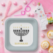 Eenvoudig lichtfestival Menorah Chanoeka Papieren Bordje (Feest)