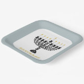 Eenvoudig lichtfestival Menorah Chanoeka Papieren Bordje (Gebogen)