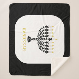 Eenvoudig lichtfestival Menorah Chanoeka Sherpa Deken