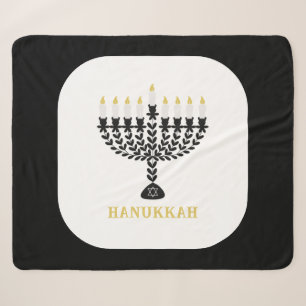 Eenvoudig lichtfestival Menorah Chanoeka Sherpa Deken