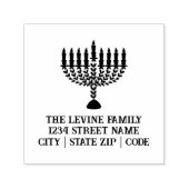 Eenvoudig lichtfestival Menorah Chanoeka Zelfinktende Stempel (Design)