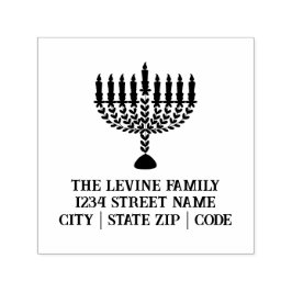 Eenvoudig lichtfestival Menorah Chanoeka Zelfinktende Stempel