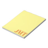 Eenvoudig Lichtgeel en Oranje Monogram Notitieblok (Linkerzijde)