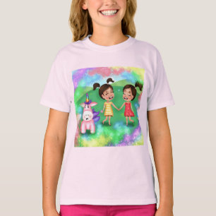 Eenvoudig lichtgewicht T-Shirt met leuke kleurrijk
