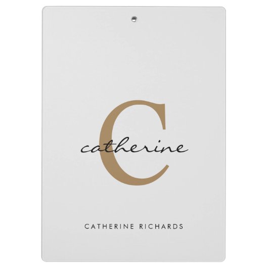 Eenvoudig lichtgrijs aangepast klembord (Achterkant)