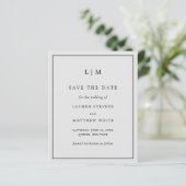 Eenvoudig lichtgrijs budget bruiloft Save the Date (Staand voorkant)