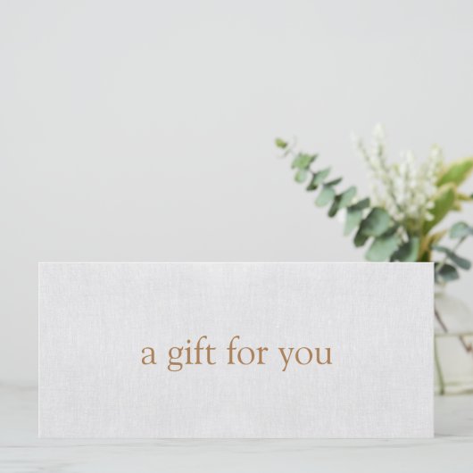 EENVOUDIG lichtgrijs cadeaubon (Staand voorkant)