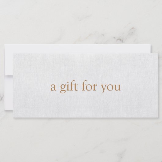 EENVOUDIG lichtgrijs cadeaubon (Voorkant)