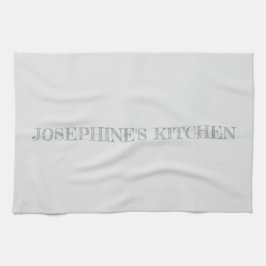 Eenvoudig lichtgrijs gepersonaliseerd modern chic theedoek