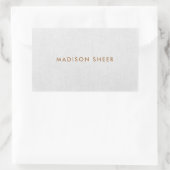 Eenvoudig, lichtgrijs linnen minimalistisch rechthoekige sticker (Tas)