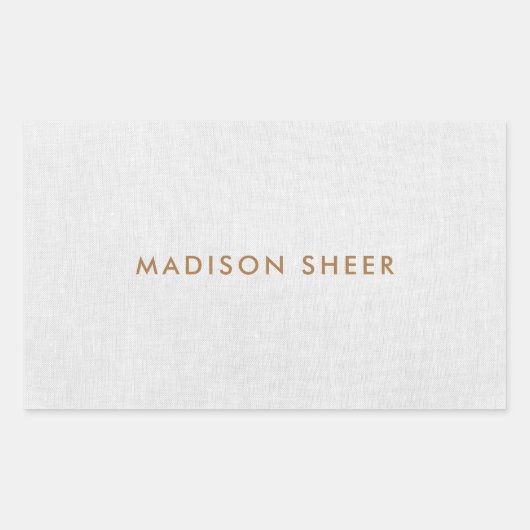Eenvoudig, lichtgrijs linnen minimalistisch rechthoekige sticker (Voorkant)