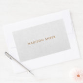 Eenvoudig, lichtgrijs linnen minimalistisch rechthoekige sticker (Envelop)