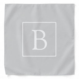 Eenvoudig lichtgrijs monogram bandana