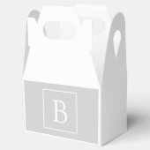 Eenvoudig Lichtgrijs Monogram Bedankdoosjes (Geopend)
